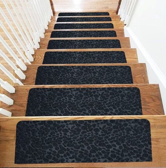 MERDİVEN BASAMAK HALISI YAPIŞKANLI PVC KAYDIRMAZ KEÇE ANTRASİT 22 x 75 cm
