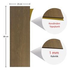 FAYANS ÜSTÜ PARKE DESEN PVC KAPLAMA 25 X 80 CM EBAT KARABÜK CEVİZ