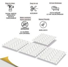 FAYANS ÜSTÜ PVC KAPLAMA 30 X 30 BEYAZ BALIKSIRTI