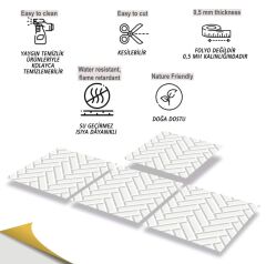 FAYANS ÜSTÜ PVC KAPLAMA 30 X 30 BEYAZ BALIKSIRTI-570