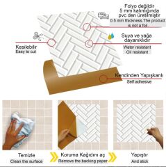 FAYANS ÜSTÜ PVC KAPLAMA 30 X 30 BEYAZ BALIKSIRTI-570