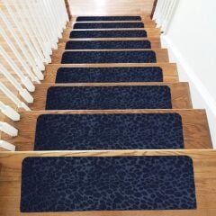 MERDİVEN BASAMAK HALISI YAPIŞKANLI PVC KAYDIRMAZ KEÇE LACİVERT 22 x 75 cm
