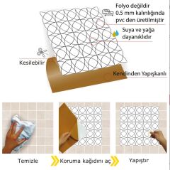 FAYANS ÜSTÜ PVC KAPLAMA 30 X 30 ÇİZGİ DESENLİ-573
