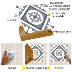 FAYANS ÜSTÜ PVC KAPLAMA 30 X 30 GEOMETRI 02-574
