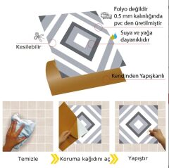 FAYANS ÜSTÜ PVC KAPLAMA 30 X 30 GEOMETRI 04-576