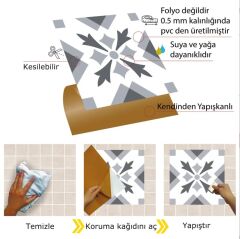 FAYANS ÜSTÜ PVC KAPLAMA 30 X 30 GEOMETRI 05-577