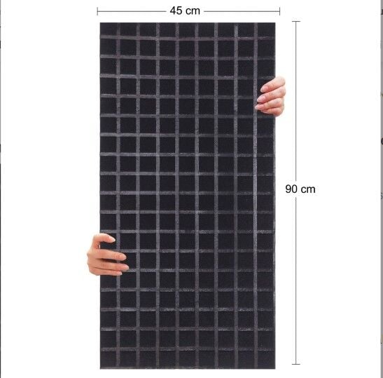 DEKORATİF VE AKUSTİK KEÇE PANEL SİYAH KARE DESEN