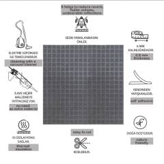 DEKORATİF VE AKUSTİK KEÇE PANEL GRİ KARE DESEN