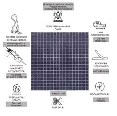 DEKORATİF VE AKUSTİK KEÇE PANEL LACİVERT KARE DESEN