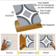 FAYANS ÜSTÜ PVC KAPLAMA 30 X 30 GEOMETRI 08-580