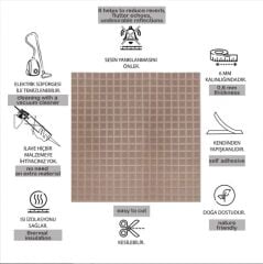 DEKORATİF VE AKUSTİK KEÇE PANEL BEJ KARE DESEN