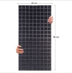 DEKORATİF VE AKUSTİK KEÇE PANEL ANTRASİT KARE DESEN