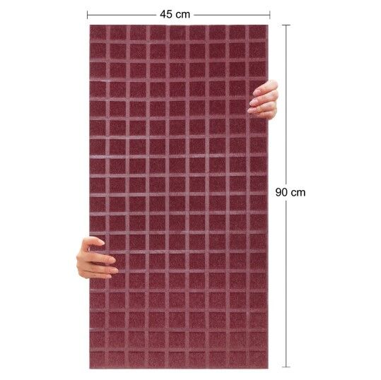 DEKORATİF VE AKUSTİK KEÇE PANEL BORDO KARE DESEN