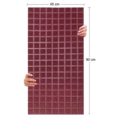 DEKORATİF VE AKUSTİK KEÇE PANEL BORDO KARE DESEN