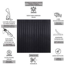 DEKORATİF VE AKUSTİK KEÇE PANEL SİYAH LAMBİRİ DESEN