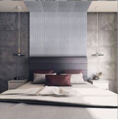 DEKORATİF VE AKUSTİK KEÇE PANEL GRİ LAMBİRİ DESEN