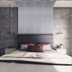 DEKORATİF VE AKUSTİK KEÇE PANEL GRİ LAMBİRİ DESEN