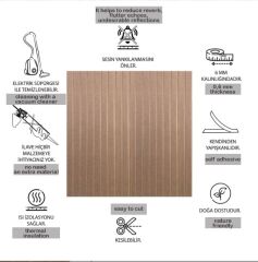 DEKORATİF VE AKUSTİK KEÇE PANEL BEJ LAMBİRİ DESEN