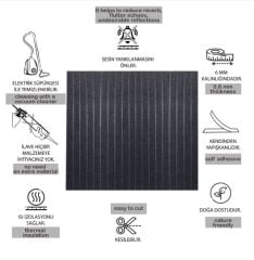DEKORATİF VE AKUSTİK KEÇE PANEL ANTRASİT LAMBİRİ DESEN