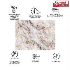 FAYANS ÜSTÜ PVC KAPLAMA 41 X 62 GOLD MERMER DESEN-584