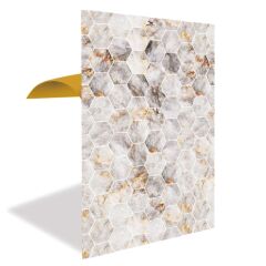 FAYANS ÜSTÜ PVC KAPLAMA 41 X 62 GOLD PETEK MERMER DESEN-583