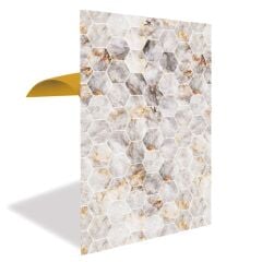FAYANS ÜSTÜ PVC KAPLAMA 41 X 62 GOLD PETEK MERMER DESEN-583
