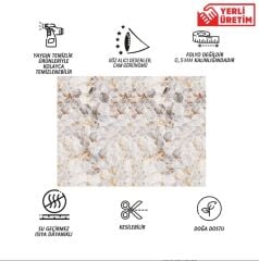 FAYANS ÜSTÜ PVC KAPLAMA 41 X 62 GOLD PETEK MERMER DESEN-583
