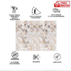 FAYANS ÜSTÜ PVC KAPLAMA 41 X 62 GOLD PETEK MERMER DESEN-583