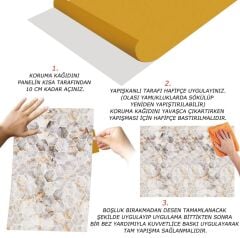 FAYANS ÜSTÜ PVC KAPLAMA 41 X 62 GOLD PETEK MERMER DESEN-583
