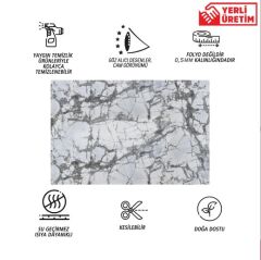 FAYANS ÜSTÜ PVC KAPLAMA 41 X 62 SİYAH ÇİZGİLİ MERMER DESEN-586