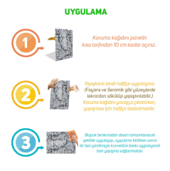 FAYANS ÜSTÜ PVC KAPLAMA 41 X 62 GRİ DALGALI MERMER DESEN-587