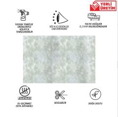 FAYANS ÜSTÜ PVC KAPLAMA 41 X 62 GRİ BULUT MERMER DESEN-589