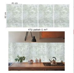 FAYANS ÜSTÜ PVC KAPLAMA 41 X 62 GRİ BULUT MERMER DESEN-589