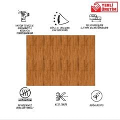 FAYANS ÜSTÜ PVC KAPLAMA 41 X 62 CİLALI AHŞAP GÖRÜNÜMLÜ PANEL