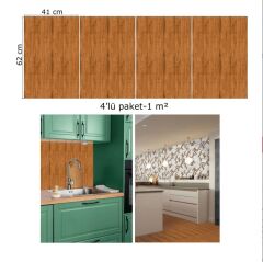 FAYANS ÜSTÜ PVC KAPLAMA 41 X 62 CİLALI AHŞAP GÖRÜNÜMLÜ PANEL-591