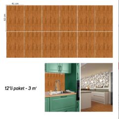 FAYANS ÜSTÜ PVC KAPLAMA 41 X 62 CİLALI AHŞAP GÖRÜNÜMLÜ PANEL-591