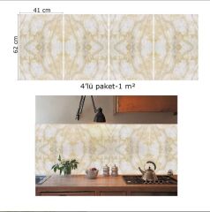 FAYANS ÜSTÜ PVC KAPLAMA 41 X 62 BEJ MERMER DESEN-592