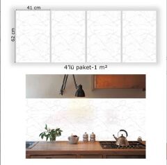 FAYANS ÜSTÜ PVC KAPLAMA 41 X 62 SİLVER MERMER DESEN-593