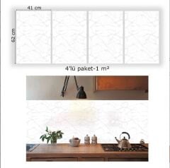 FAYANS ÜSTÜ PVC KAPLAMA 41 X 62 SİLVER MERMER DESEN-593