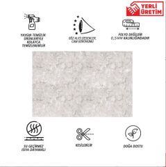 FAYANS ÜSTÜ PVC KAPLAMA 41 X 62 GRİ LEKELİ MERMER DESEN-594