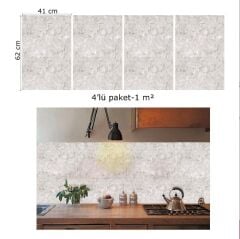 FAYANS ÜSTÜ PVC KAPLAMA 41 X 62 GRİ LEKELİ MERMER DESEN-594