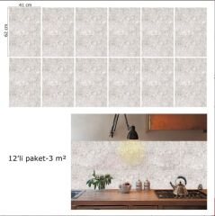 FAYANS ÜSTÜ PVC KAPLAMA 41 X 62 GRİ LEKELİ MERMER DESEN-594