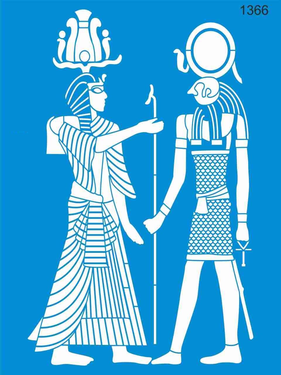 Stencıl Mısır Desen - 1366