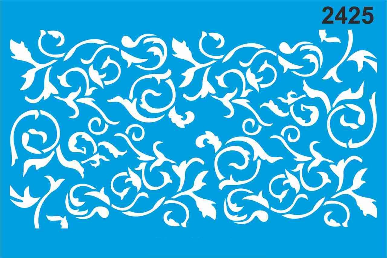 Stencıl Yaprak Desen - 2425