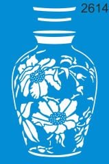 Stencıl Ççekli Vazo Desen - 2614