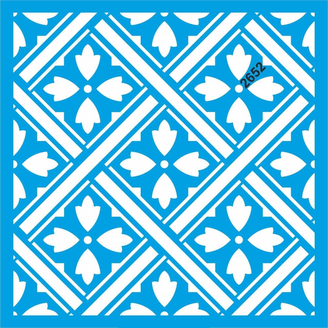 Stencıl Otantik Fayans Desen - 2652