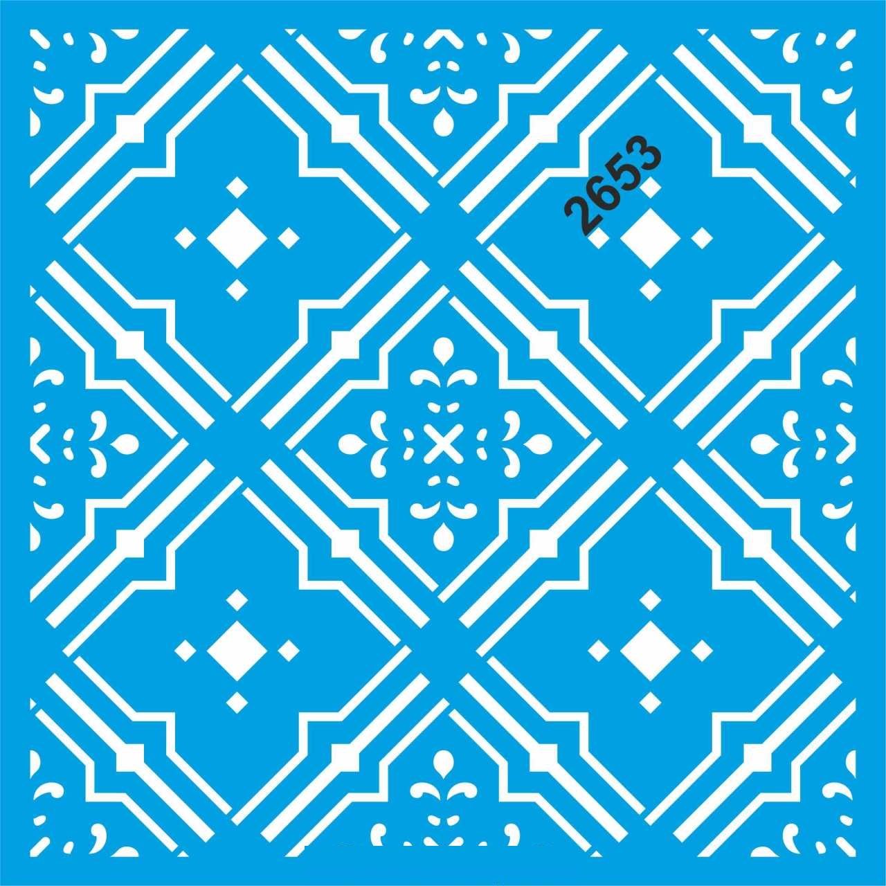 Stencıl Otantik Fayans Desen - 2653