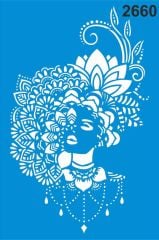 Stencıl Çiçekli Kadın - 2660