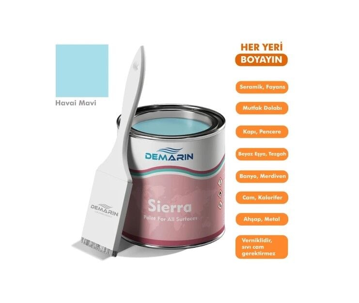 SERAMİK MUTFAK BOYASI SIERRA TEK KOM. HAVAİ MAVİ