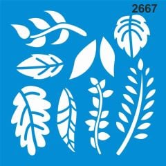 Stencıl Yaprak Desen - 2667